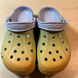 CROCS Yellow and White Gradient Clogs